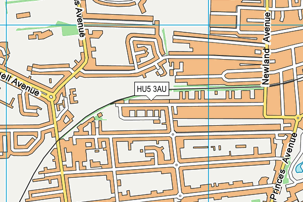 HU5 3AU map - OS VectorMap District (Ordnance Survey)