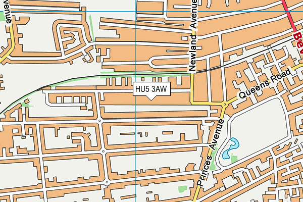 HU5 3AW map - OS VectorMap District (Ordnance Survey)
