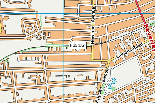 HU5 3AY map - OS VectorMap District (Ordnance Survey)
