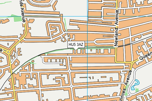 HU5 3AZ map - OS VectorMap District (Ordnance Survey)