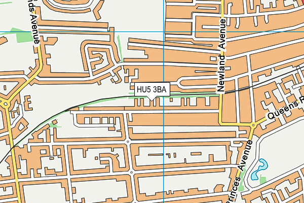 HU5 3BA map - OS VectorMap District (Ordnance Survey)