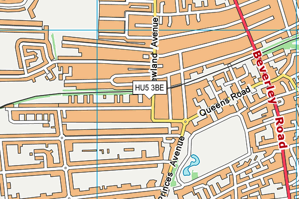 HU5 3BE map - OS VectorMap District (Ordnance Survey)