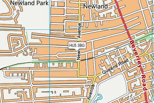 HU5 3BG map - OS VectorMap District (Ordnance Survey)