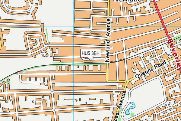 HU5 3BH map - OS VectorMap District (Ordnance Survey)