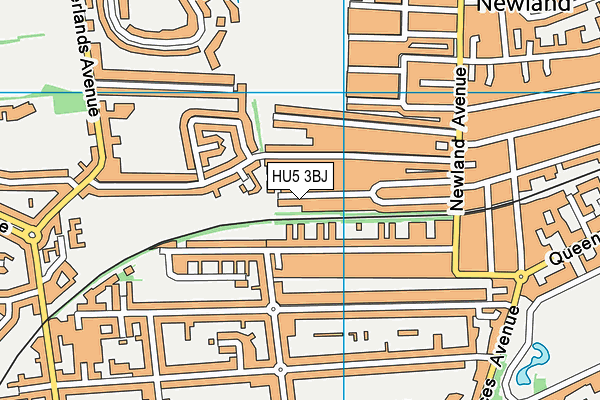 HU5 3BJ map - OS VectorMap District (Ordnance Survey)