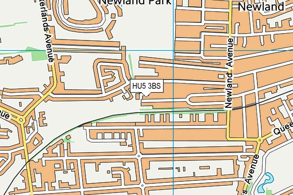 HU5 3BS map - OS VectorMap District (Ordnance Survey)