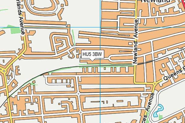 HU5 3BW map - OS VectorMap District (Ordnance Survey)