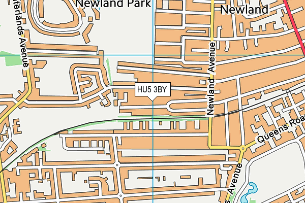 HU5 3BY map - OS VectorMap District (Ordnance Survey)