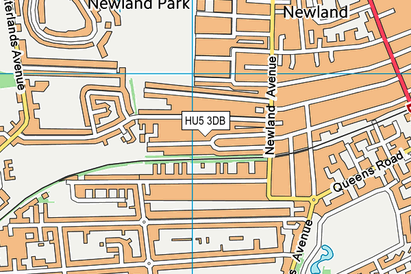 HU5 3DB map - OS VectorMap District (Ordnance Survey)