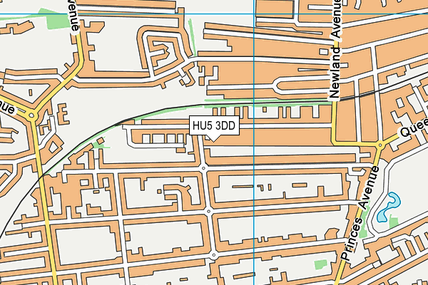 HU5 3DD map - OS VectorMap District (Ordnance Survey)