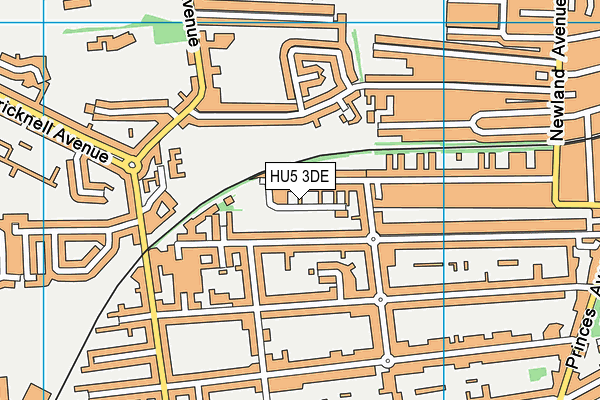 HU5 3DE map - OS VectorMap District (Ordnance Survey)