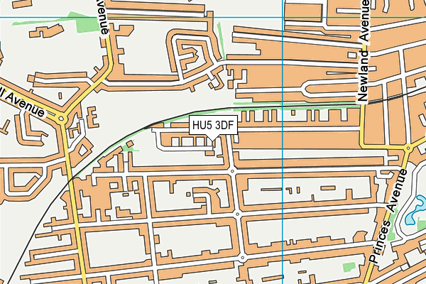 HU5 3DF map - OS VectorMap District (Ordnance Survey)