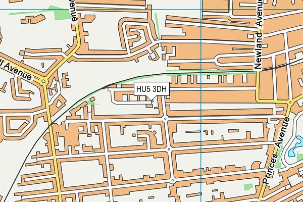 HU5 3DH map - OS VectorMap District (Ordnance Survey)