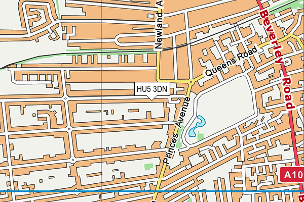 HU5 3DN map - OS VectorMap District (Ordnance Survey)