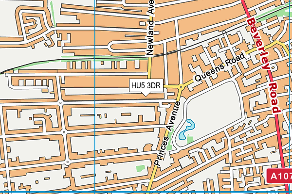 HU5 3DR map - OS VectorMap District (Ordnance Survey)