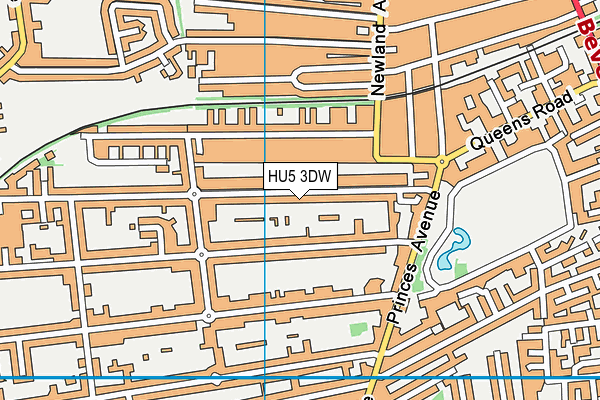 HU5 3DW map - OS VectorMap District (Ordnance Survey)