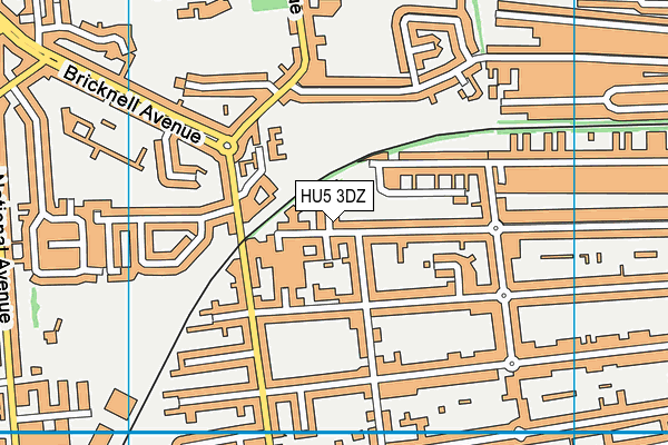 HU5 3DZ map - OS VectorMap District (Ordnance Survey)