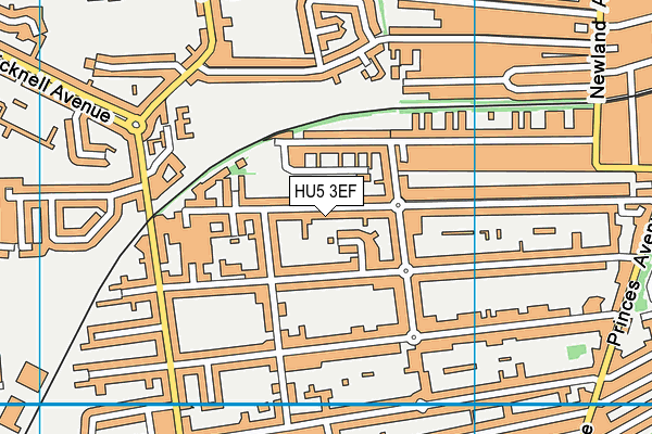HU5 3EF map - OS VectorMap District (Ordnance Survey)
