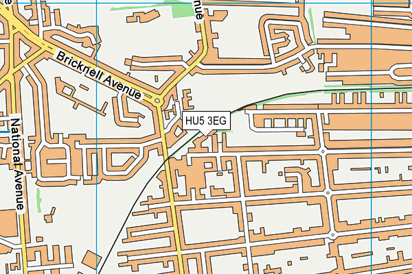 HU5 3EG map - OS VectorMap District (Ordnance Survey)