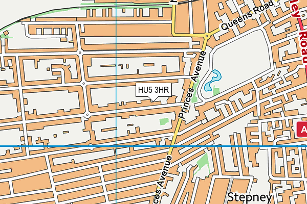 HU5 3HR map - OS VectorMap District (Ordnance Survey)