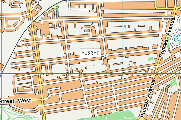HU5 3HT map - OS VectorMap District (Ordnance Survey)