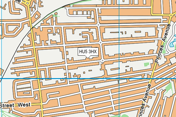 HU5 3HX map - OS VectorMap District (Ordnance Survey)
