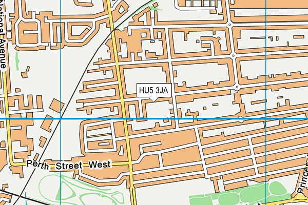HU5 3JA map - OS VectorMap District (Ordnance Survey)