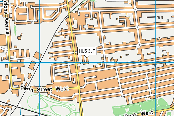 HU5 3JF map - OS VectorMap District (Ordnance Survey)