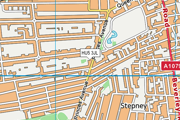 HU5 3JL map - OS VectorMap District (Ordnance Survey)