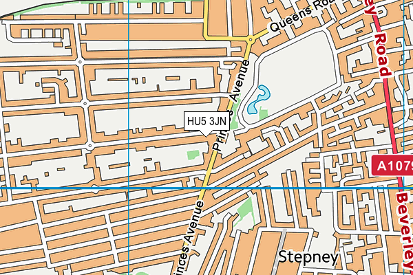 HU5 3JN map - OS VectorMap District (Ordnance Survey)