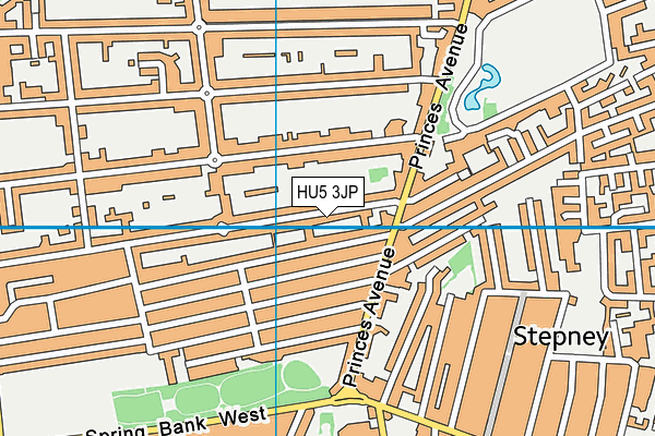HU5 3JP map - OS VectorMap District (Ordnance Survey)