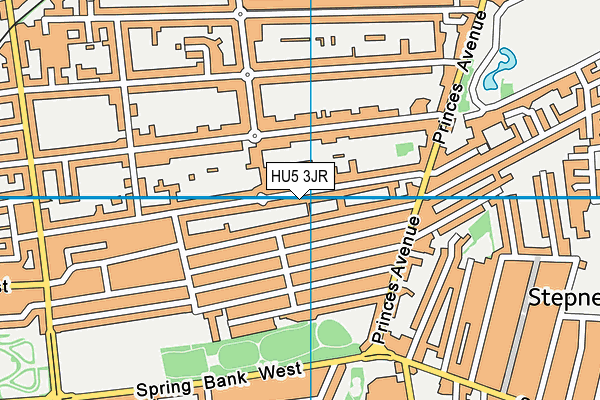 HU5 3JR map - OS VectorMap District (Ordnance Survey)