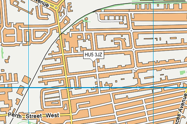 HU5 3JZ map - OS VectorMap District (Ordnance Survey)