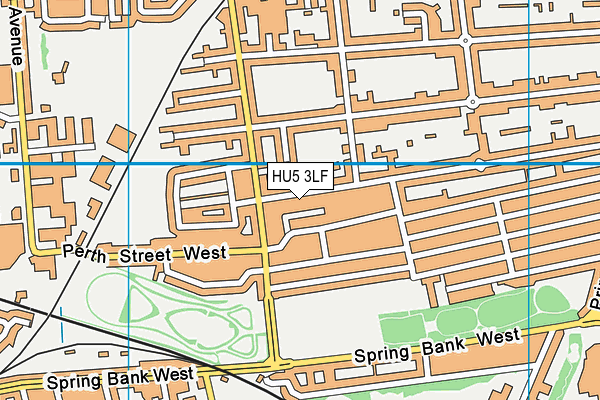 HU5 3LF map - OS VectorMap District (Ordnance Survey)