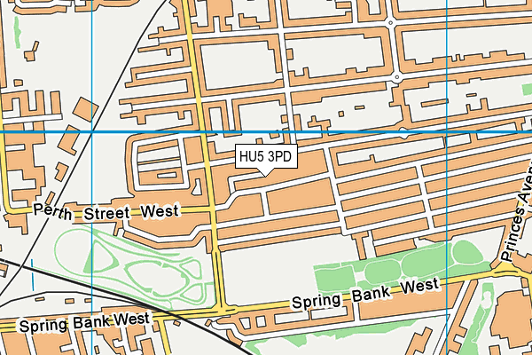 HU5 3PD map - OS VectorMap District (Ordnance Survey)