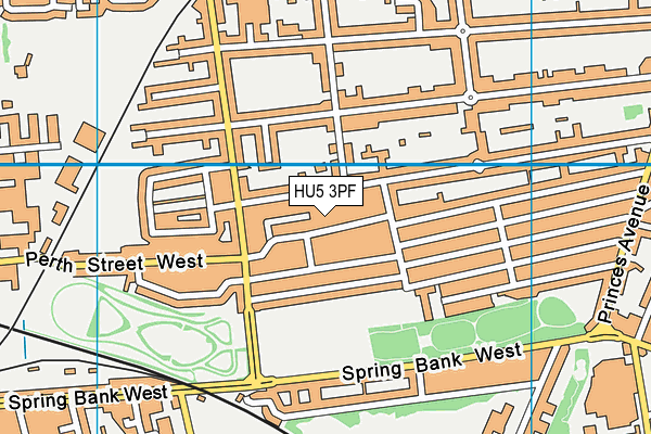 HU5 3PF map - OS VectorMap District (Ordnance Survey)