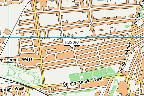 HU5 3PJ map - OS VectorMap District (Ordnance Survey)