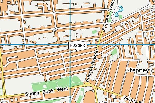 HU5 3PR map - OS VectorMap District (Ordnance Survey)