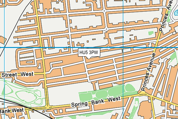 HU5 3PW map - OS VectorMap District (Ordnance Survey)