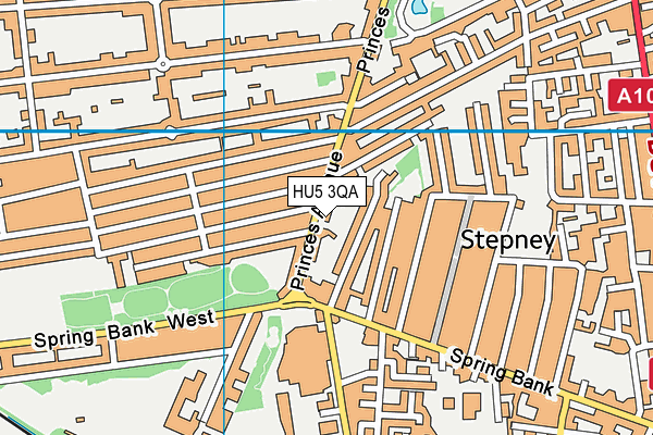 HU5 3QA map - OS VectorMap District (Ordnance Survey)