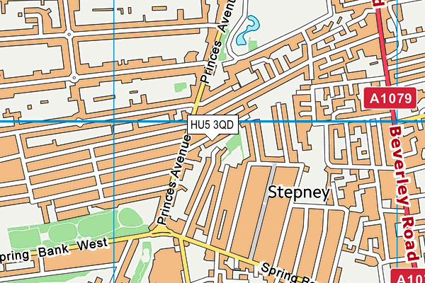 HU5 3QD map - OS VectorMap District (Ordnance Survey)