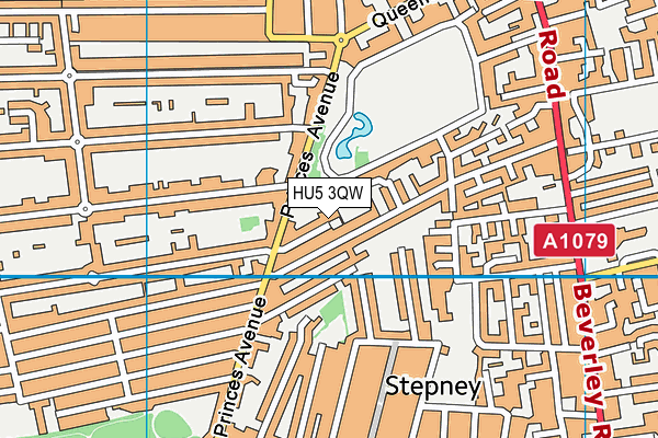 HU5 3QW map - OS VectorMap District (Ordnance Survey)