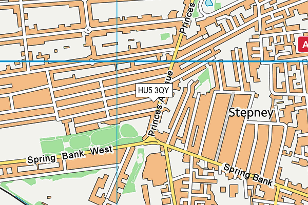 HU5 3QY map - OS VectorMap District (Ordnance Survey)