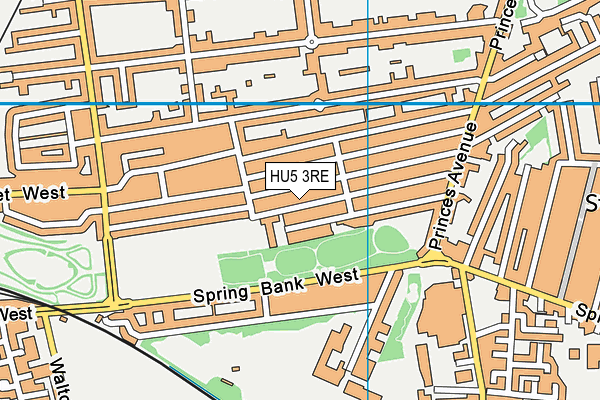 HU5 3RE map - OS VectorMap District (Ordnance Survey)