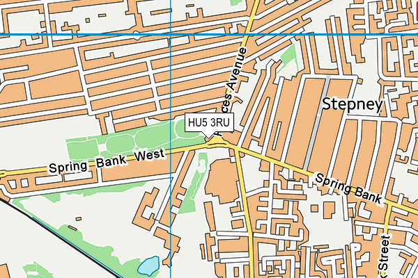 HU5 3RU map - OS VectorMap District (Ordnance Survey)