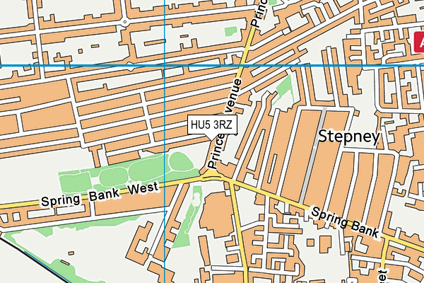 HU5 3RZ map - OS VectorMap District (Ordnance Survey)