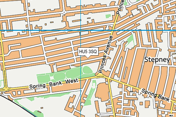 HU5 3SQ map - OS VectorMap District (Ordnance Survey)