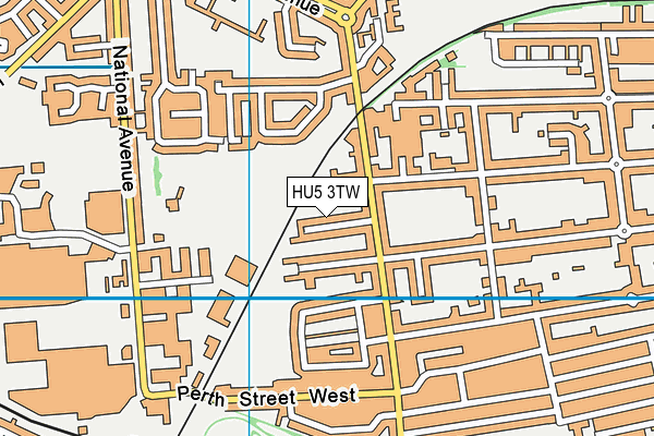 HU5 3TW map - OS VectorMap District (Ordnance Survey)