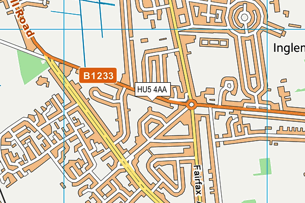HU5 4AA map - OS VectorMap District (Ordnance Survey)
