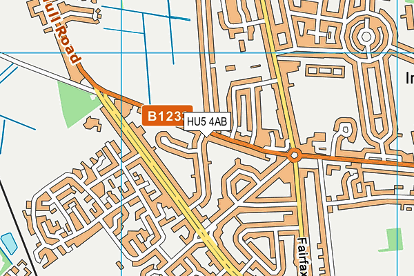 HU5 4AB map - OS VectorMap District (Ordnance Survey)